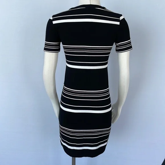 WHBM Short Sleeve Stripe Lace up Shift Dress Size XXS - Picture 11 of 14